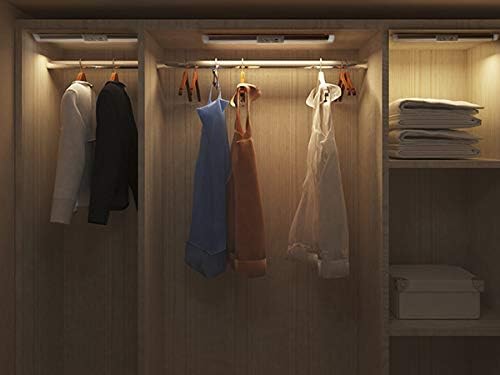 Joyzy 2 Pack Motion Sensor Closet Lighting with Eye Protection Design Automatic Closet Lights Battery Operated Pantry Light Wireless Lightings, LED Rechargeable Counter Lighting for Wardrobe