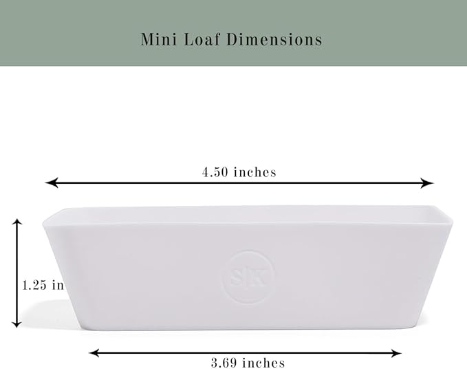 The Silicone Kitchen Silicone Individual Mini Loaf Pans - Reusable, Non-Toxic, BPA Free, Dishwasher Safe, Bento Box Accessories (12 Pack, White)