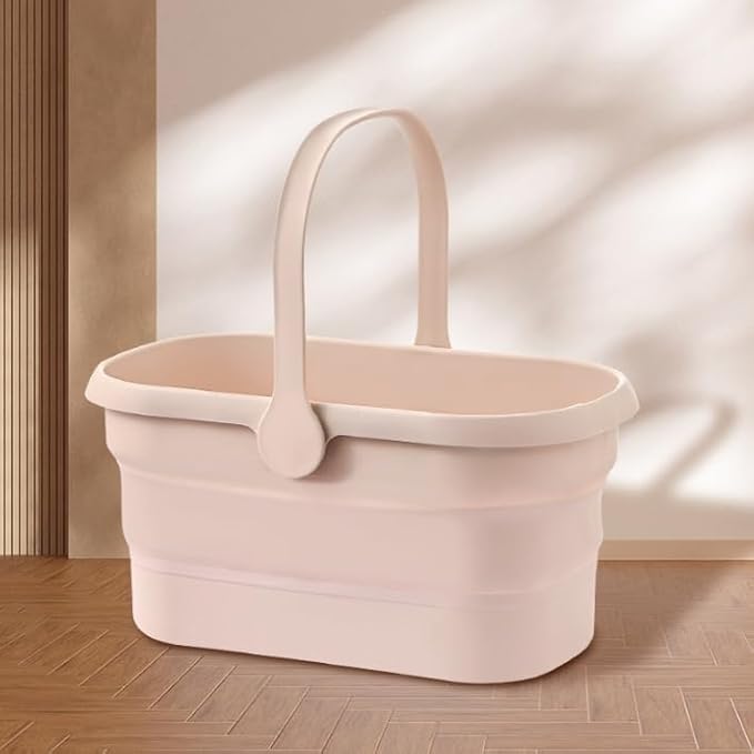 Long Plastic Rectangular Handy Baskets/Mop Buckets (Collapsible Buckets 02-Brown)