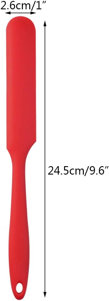 4pcs Silicone Spatula Set Heat Resistant Cake Cream Butter Spatulas Mixing Batter Scraper Non-Stick Flexible Baking Cooking Tool 4 Colors (red)