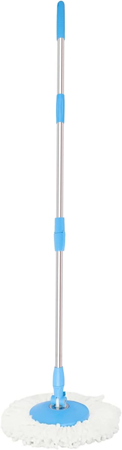 Spin Mop Pole Handle Replacement 360 Spinning Cleaning Scraper for Floor Mop Bucket No Foot Pedal Version Blue