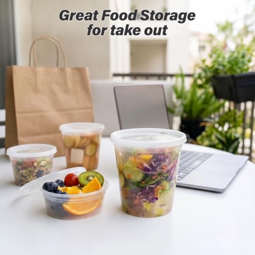 60 Set Deli Containers with Lids, 32/16/8 oz X 20 Set Each