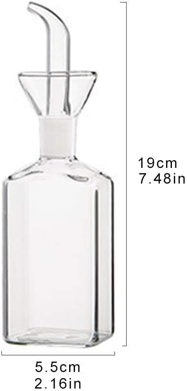 LandHope Oil Bottle Glass Olive Oil Dispenser Bottle Glass Cooking Oil Vinegar Measuring Dispenser With Spout for Kitchen and BBQ (250ml/8.54oz,2 Pack)