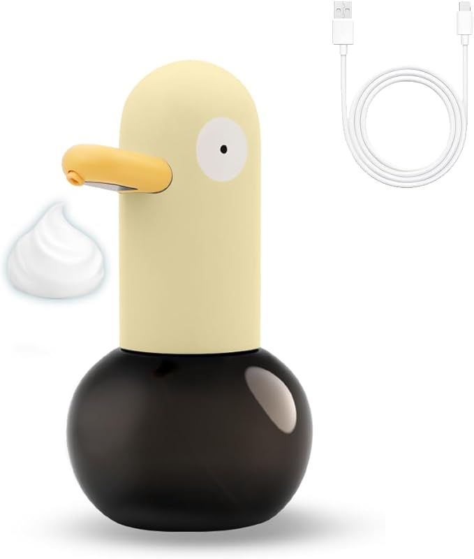 Yellow Duck Touchless Foaming Soap Dispenser - Automatic, Rechargeable, Touch Free for Kitchen, Bathroom, Restaurant, Office