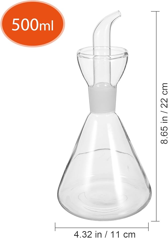 Alipis Olive Oil Dispenser Bottle 17Oz Glass Oil Control Pot with Drip-Free Pour Spout for Kitchen Cooking and Table Use Precise Pouring Design
