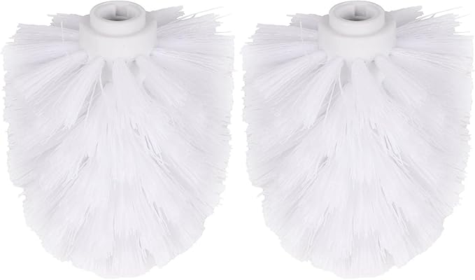 Faddare 2pcs Toilet Brush Replacement Head, Plastic Replacement Toilet Bowl Brush Head, Universal Round Ball Shaped Toilet Brushes Heads Bathroom Brush Cleaners Bathroom Cleaning Tool(White)