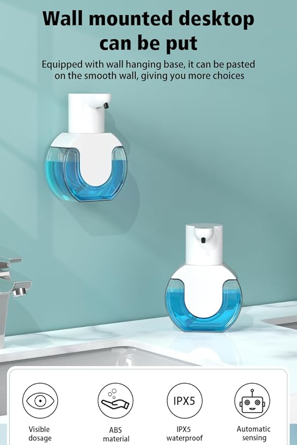 Automatic Soap Dispenser - 2025 Ipx5 Waterproof Touchless Hand Soap Dispenser | 4 Gear Foaming Adjustable Rechargeable Foam Soap Dispensers | 420ml for Bathroom,Kitchen (P10)
