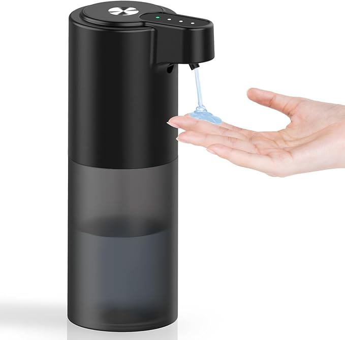Automatic Dish Soap Dispenser for Kitchen Wall Mounted Touchless Liquid Soap Dispenser USB C Rechargeable for Hand for Bathroom IPX5 Waterproof, Matte Black
