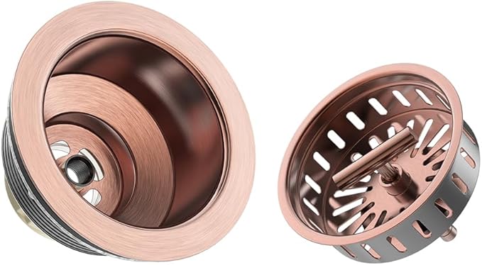 KONE 3.5" Copper Sink Drain - Stainless Steel Strainer