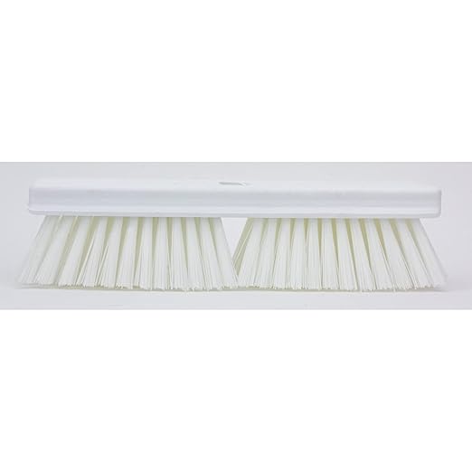 SPARTA Plastic Floor Scrub Brush, Brush Head Only, Deck Brush with ACME Standard Thread Fitting for Deck, Industrial Kitchens, and Hospitals, 10 Inches, White, (Pack of 6)