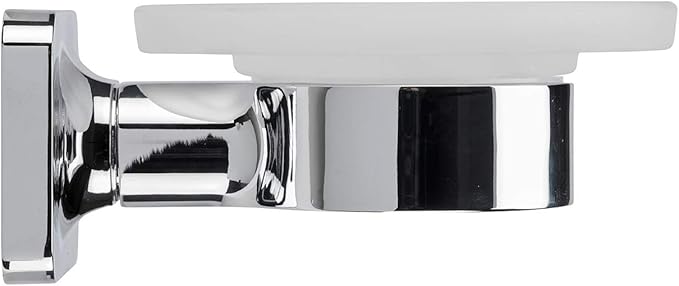 Croydex Flexi-Fix Easy to Fit Shoreditch Soap Dish and Holder with Zinc Alloy Construction, Chrome
