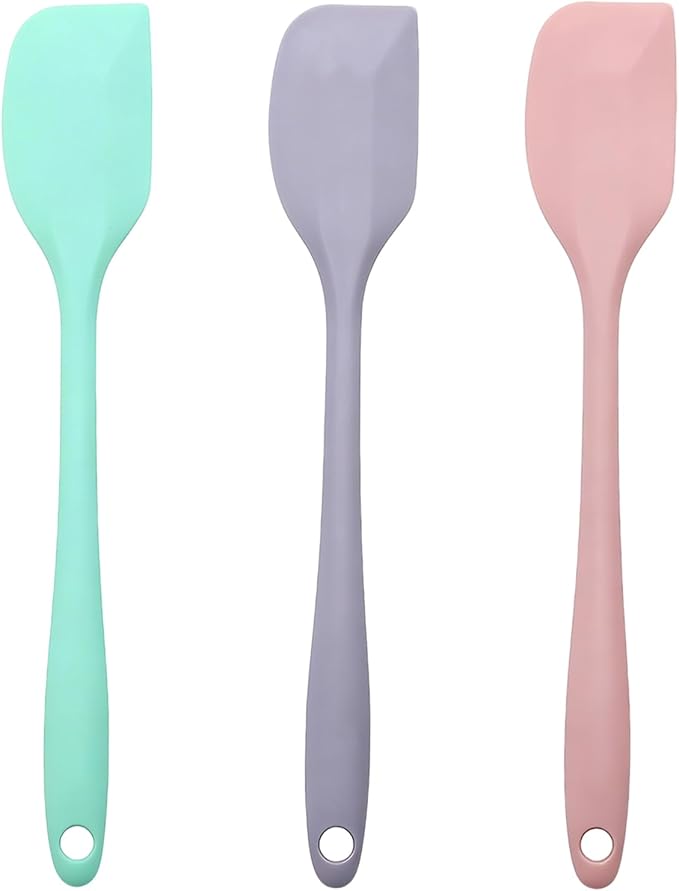 3 Pcs Silicone Spatula Set, Small Rubber Spatulas Silicone Heat Resistant Kitchen Tools for Flexible and Suitable for Kitchen Baking, Cooking, Stirring, and Scraping Seamless One Piece Design (3)