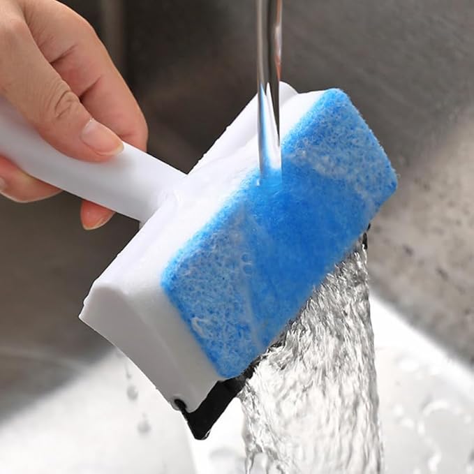 Baluue Window Cleaner - 2-in-1 Squeegee & Sponge (7.28") - Car/Glass Cleaning