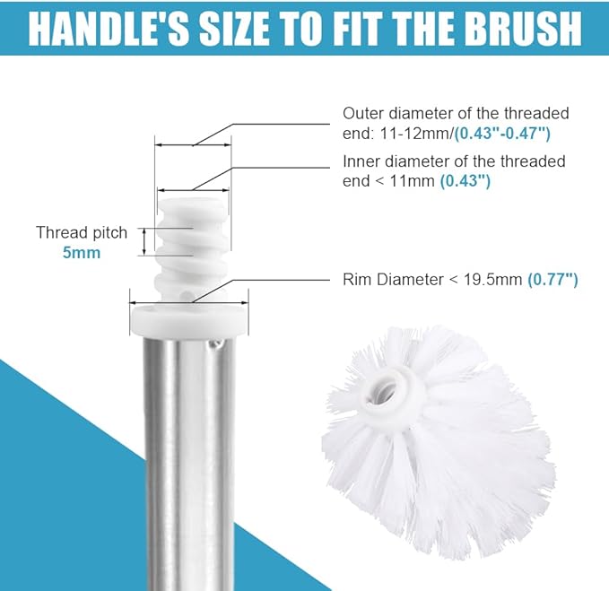 2PCS Toilet Bowl Brush Replacement Head, Toilet Brush Head Replacement with Durable Stiff Bristles, Cleaning Tool for Home Hotel Bathroom (Color:Black)