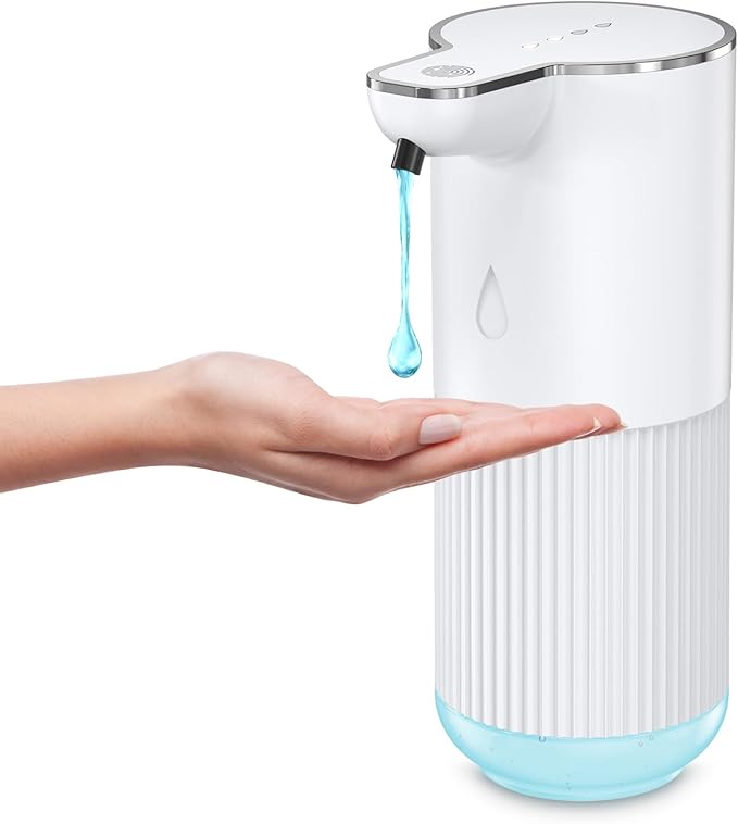 Upgraded 12oz Automatic Soap Dispenser, Hand Soap Dispenser IPX6 Waterproof, USB Rechargeable, 4 Levels Adjustable Automatic Liquid Shower for Kitchen Bathroom