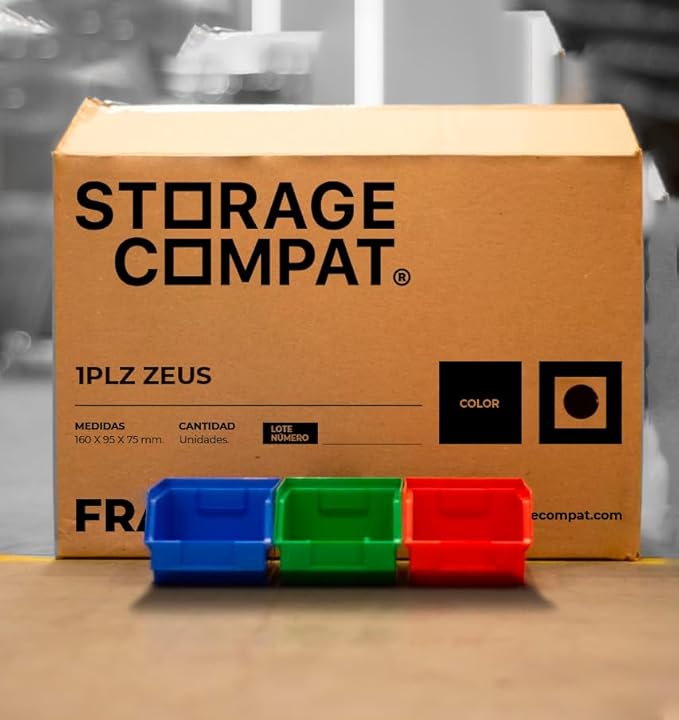 24 Pack Small Storage Bin, Wall Mount Storage, Hanging and Stacking Bin, Freestanding | 7” x 4” x 3” Plastic Container | Blue | Zeus 1PLZ04