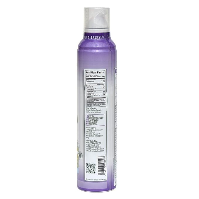 Mantova Extra Virgin Olive Oil Spray Garlic Flavored 8 oz. Spray Bottle - Manage Oil Amount - Great For Salads & Cooking (Twо Pаck)