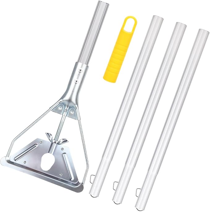 BeiLan Mop Handle Commercial Heavy Duty - 57 Inch Industrial Metal Mop Stick Replacement for Floor Cleaning - Professional Mops Head Replacement Holder