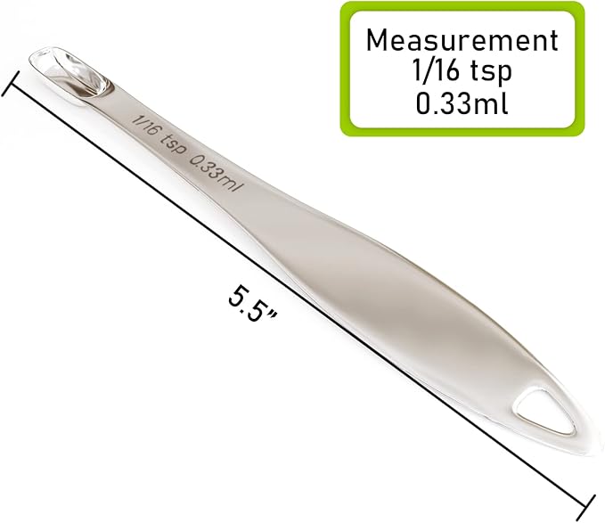 1PCS 1/16Teaspoon (0.33ml) Single Measuring Spoon, Individual Stainless Steel Long Handle Measure Tablespoon Only