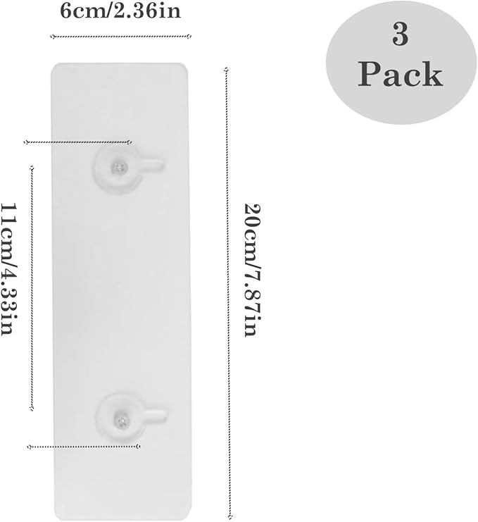 3 Packs Drill Free Adhesive Wall Hooks with Screws Set, Wall Hangers Without Nails for Soap Dispensers, Waterproof and Rustproof to Use Inside Kitchen, Bathroom, Home and Office