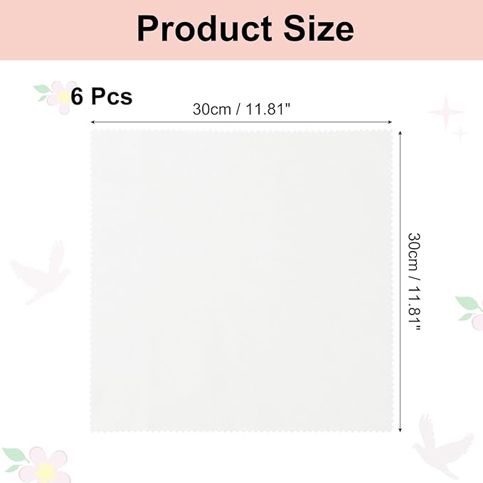 uxcell 12 Pcs Microfiber Cleaning Cloth for Glasses, 11.8 x 11.8 Inch Eyeglass Cleaning Cloth, Glasses Cleaner Wipes for Electronics Lenses Screens Cameras Cell Phones, Light White