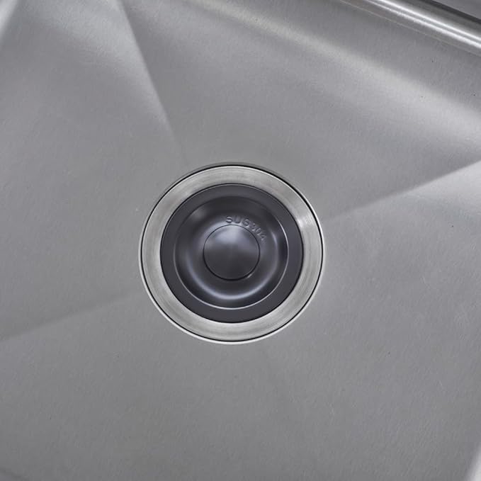 Kitchen Sink Drain Basket Strainer Filter/Stopper with Handle, Anti-Clog Kitchen Sink Accessories,304 Stainless Steel,Black,1pc (Sink Drain Stopper