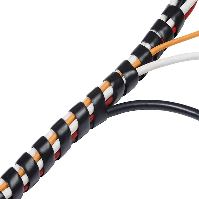 Spiral Cable Wrap Sleeve 3/8"(10mm) x 24 Ft Cord Organizer for Computer Wires, Electrical Cables, Home and Office Desk Management