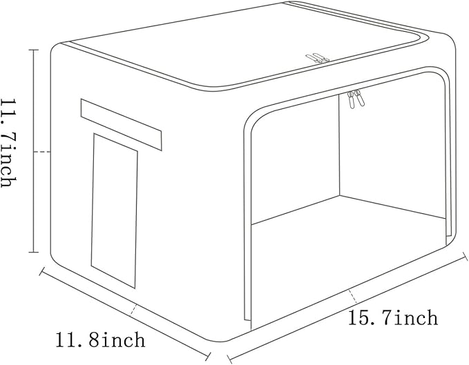 2 Pack Clear Window Storage Bins Stackable Linen Fabric Storage for Clothes