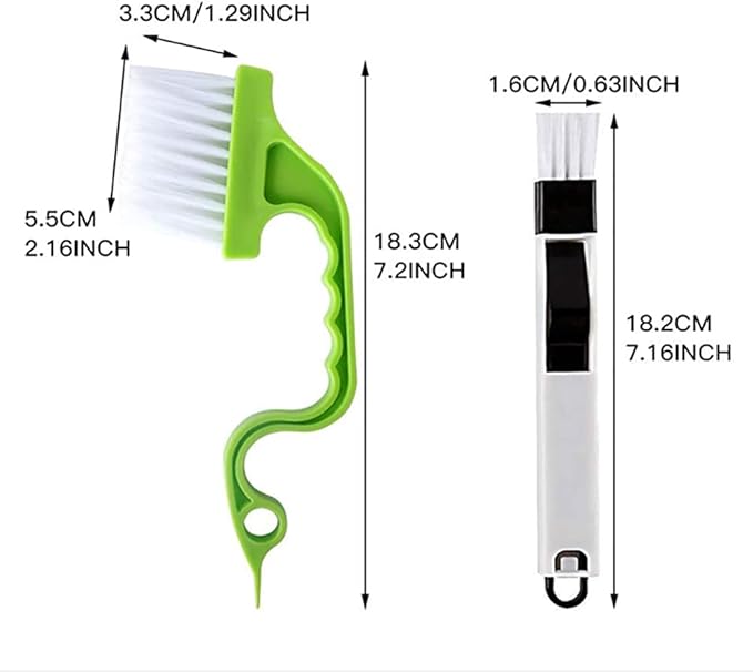Crevice Gap Cleaning Brush Tool, 6pcs Hand-held Groove Gap Cleaning Tools, 2 in 1 Dustpan Cleaning Brushes, Shutter Door Window Track Kitchen Cleaning Brushes Kit