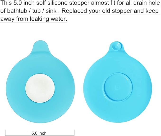 Seatery 2PCS Silicome Tub Stopper, Bathtub Stopper, Tub Drain Stopper, Tub Plug, Bathtub Drain Cover, Bathtub Drain Plug, Bathroom Sink Stopper