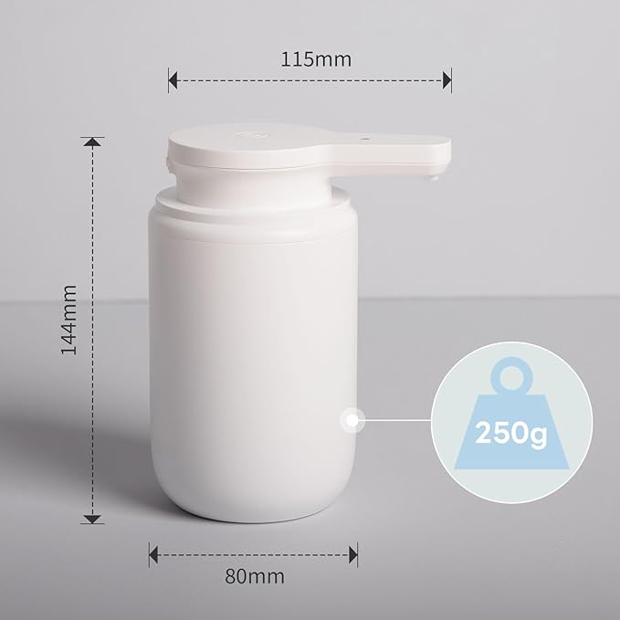 Automatic Foaming Soap Dispenser, Rechargeable Touchless Foam Hand Soap Dispenser for Bathroom, Soap Pump for Kitchen, Water-Resistant, Xmas Gift 10oz