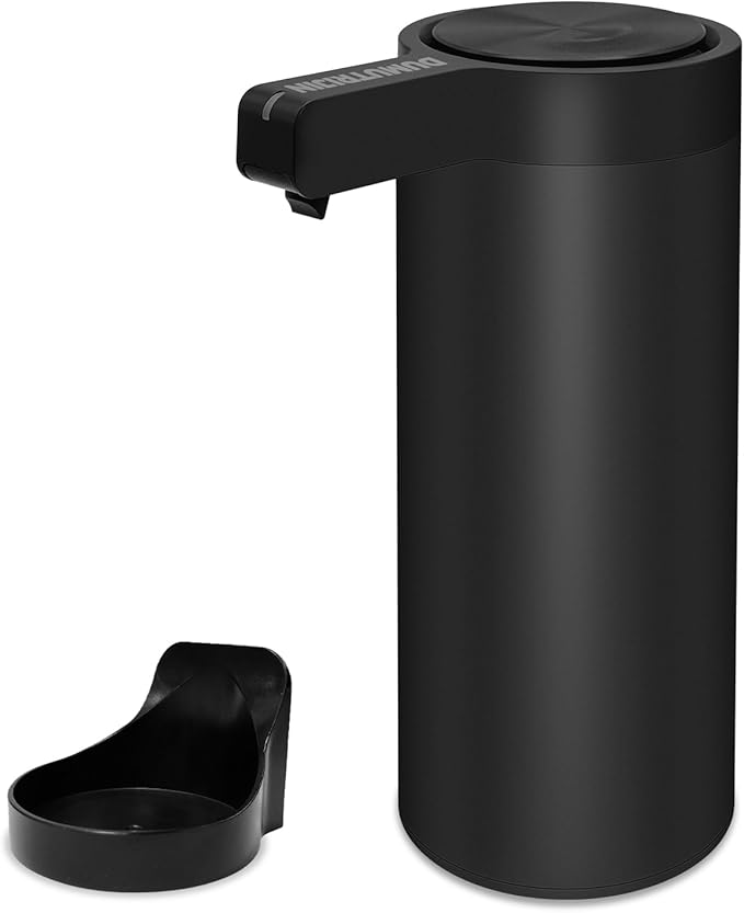 Touchless Automatic Soap Dispenser Wall Mount Stainless Steel with Sensor Infrared 9 oz Electric IPX5 Waterproof USB-C Charging Motion Sensor for Kitchen & Bathroom (Black)
