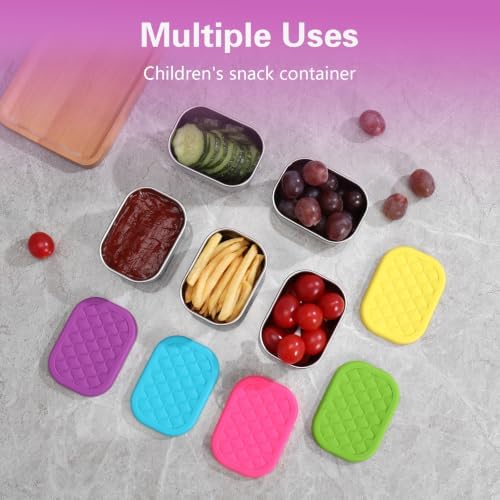 5Pack 8oz Stainless Steel Snack Containers for Kids,snack box small