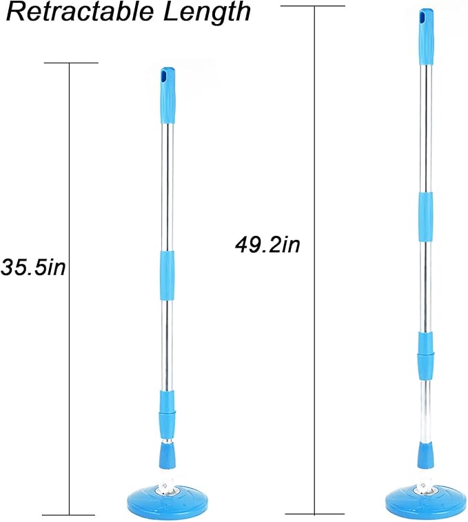 Spin Mop Pole Handle Replacement, Home 360 Degrees Rotating Telescopic Replacement Handle Cleaning Tool Accessories Enhanced Thickened Version for Cleaning Home Office (Blue)