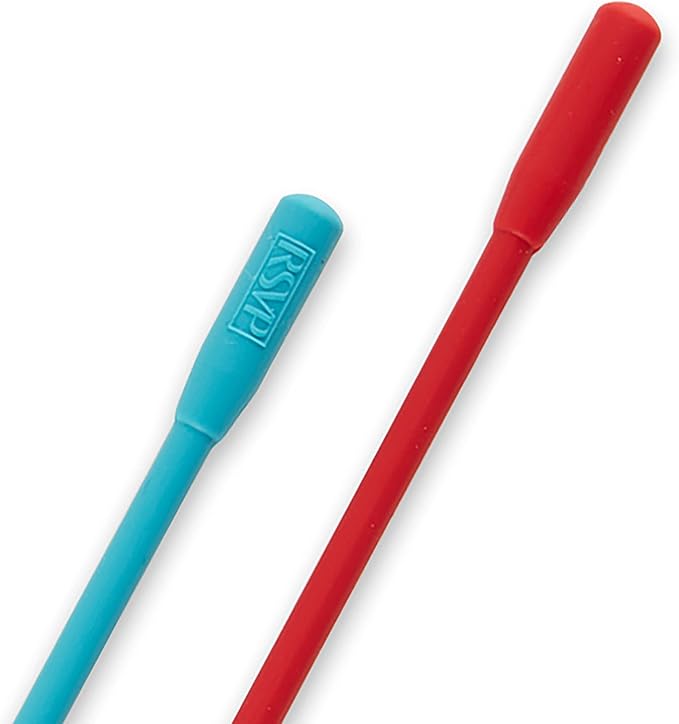 RSVP International Silicone Stir Spoons, 10 inch, Multi-Color | BPA-Free | Prefect for Stirring Drinks & Getting to the Bottom of Jars | Dishwasher Safe