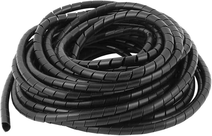 Spiral Cable Wrap -(6 mm) Cord Covers Bundle Sleeve Hose for PC TV Computer Electrical Wire Organizer, Cord Cover and Detangler (1/4 Inch-45Ft Black)