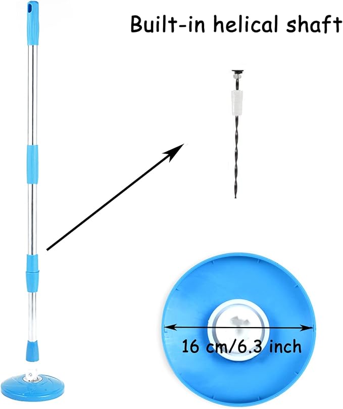 Spin Mop Pole Handle Replacement, Home 360 Degrees Rotating Telescopic Replacement Handle Cleaning Tool Accessories Enhanced Thickened Version for Cleaning Home Office (Blue)