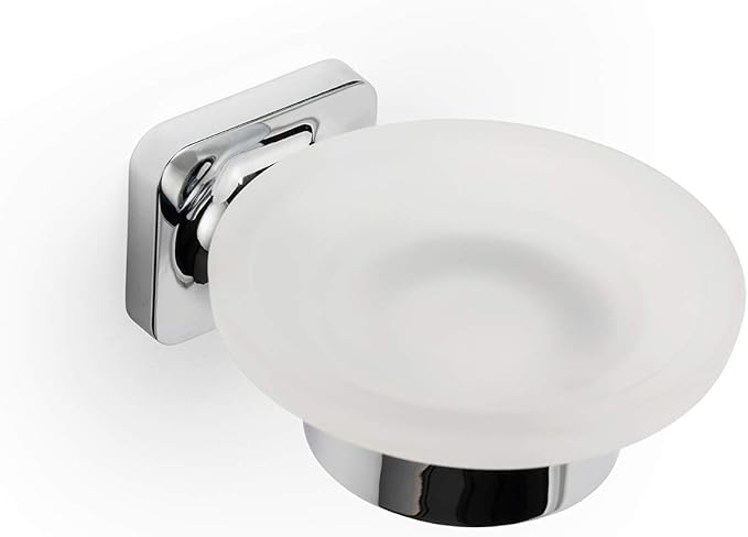 Croydex Flexi-Fix Easy to Fit Shoreditch Soap Dish and Holder with Zinc Alloy Construction, Chrome