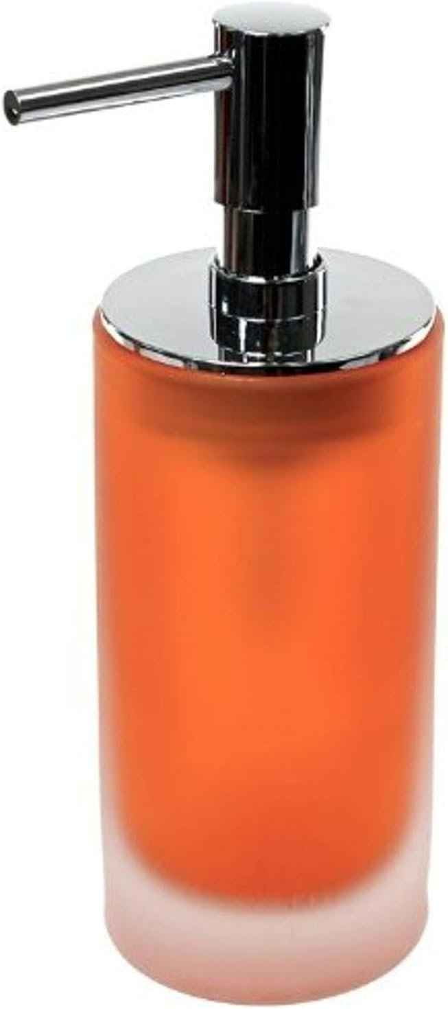 Gedy Tiglio Glass Free Standing Soap Dispenser, Orange