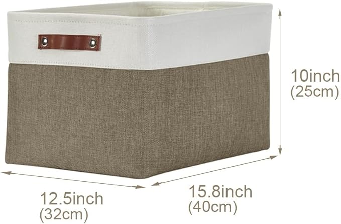 Storage Bins, Brown & White, 3 Pack