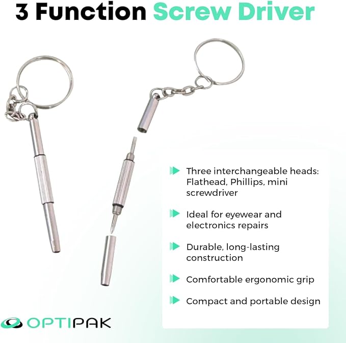 Sparkle Vivid Anti-Reflective Safe Lens Cleaner & Repair Kit – (2) 2oz Glasses Cleaner Spray, (2) Microfiber Cloth & Keychain Screwdriver for Eyeglasses, Sunglasses, Lenses & Screens (5 Piece Set)