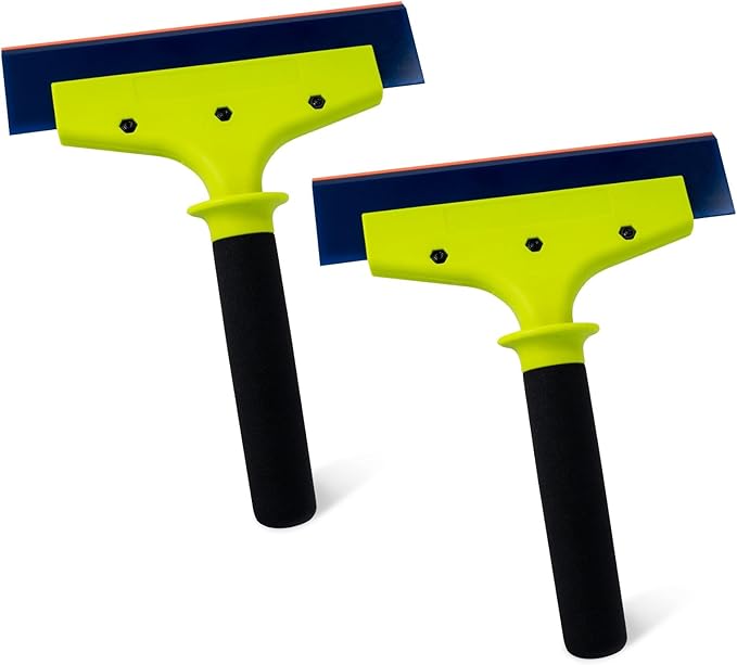 NEWISHTOOL 2 Pack Rubber Squeegee with Nylon Handle for Water Removal, Glass Cleaning, PPF Installing and Window Film Application