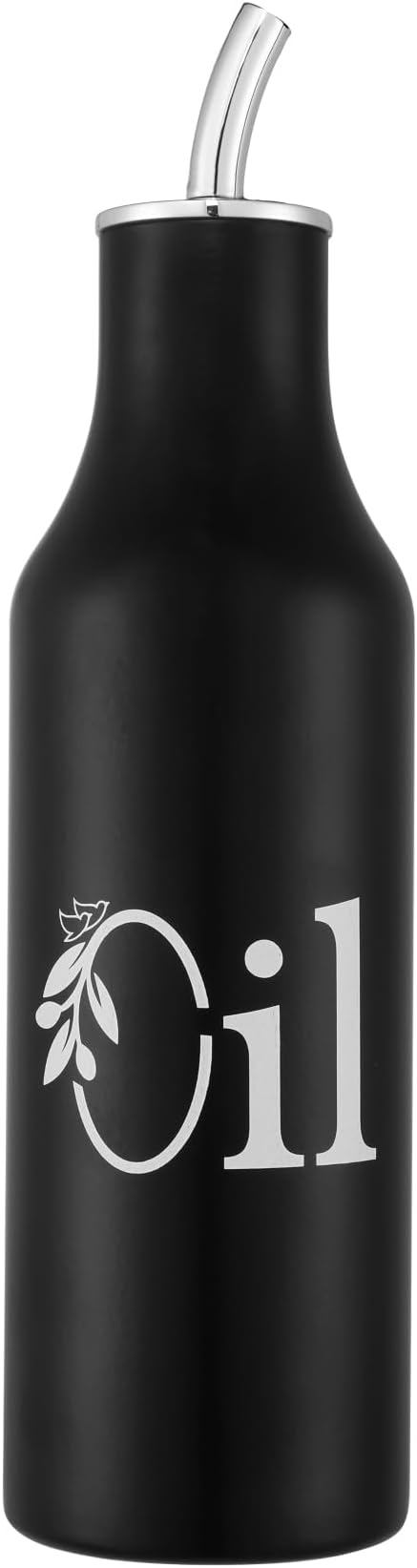 dudki 1 Litre Stainless Steel Oil Pourer | Oil Dispenser For Kitchen | Cooking Oil Bottle For Kitchen | Cooking, Home, Restaurant (Matt Black)