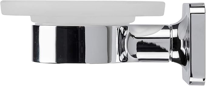 Croydex Flexi-Fix Easy to Fit Shoreditch Soap Dish and Holder with Zinc Alloy Construction, Chrome