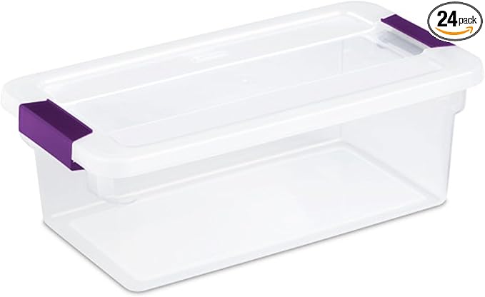 6 Qt ClearView Latch Storage Box Stackable Bin with Latching Lid