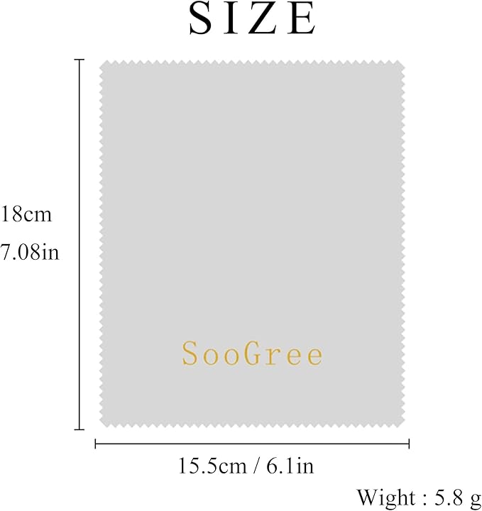 SooGree Glasses Cleaning Cloth Lens Microfiber Eyeglasses Wipes Cloth Lens Cleaner Camera Phone Computer Screen Scratch Resistant Soft Smooth Lint Free Cloth 2 Pack
