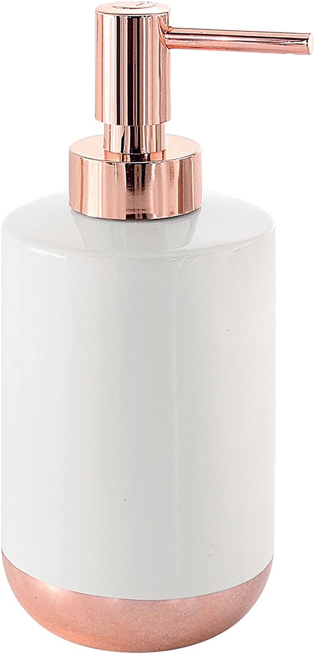 Gedy G-Rita, Dimensions and Weight: 17 x 7 x 7 cm & 0.23 kg, Ceramic Bathroom Soap Dispenser, White Finish, R&S Design, 2 Year Warranty, Unica