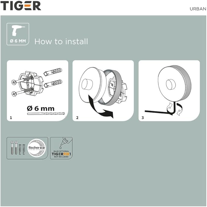 Tiger 7 x 12 cm Stainless Steel Soap Dispenser, White