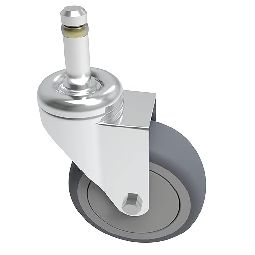 RILIDRI 4-Inch Swivel Stem Caster, 7/16-Inch Stem Diameter Rubber Wheel, Heavy Duty TPR Replacement Wheels for Rubbermaid Mop Bucket Cart Grill Casters - 8 Pack