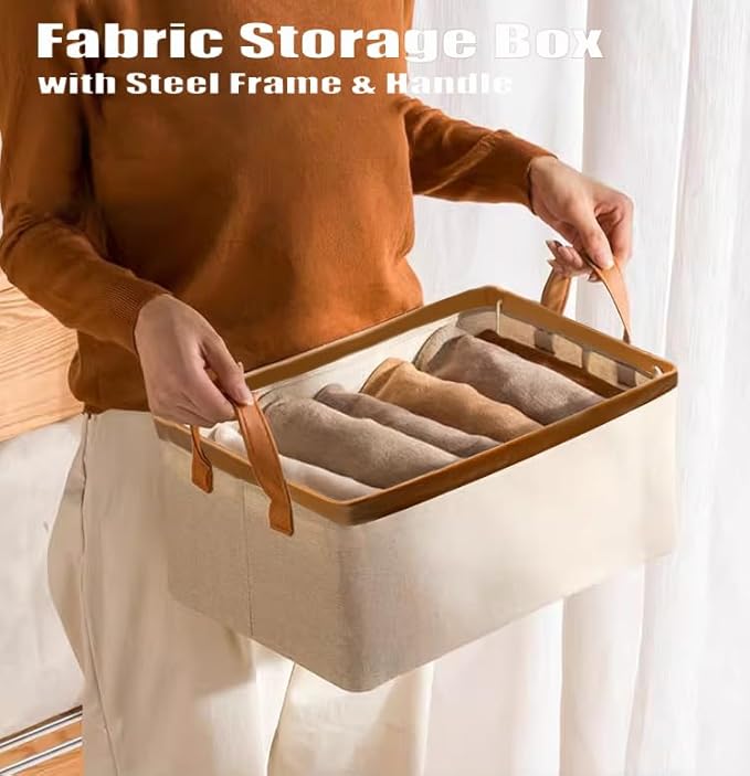 4 Pcs Closet Clothes Organizer with Handle, 4 White